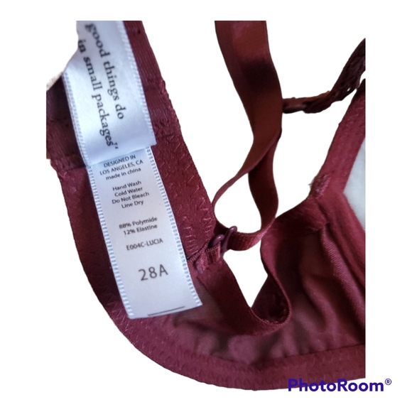 The Little Bra Company Lucia Lace Burgundy Bra Size 28A - Picture 5 of 5